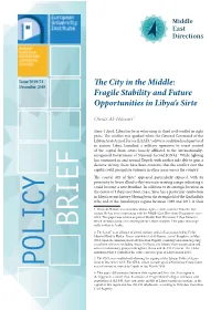 Fragile Stability and Future Opportunities in Libya's Sirte