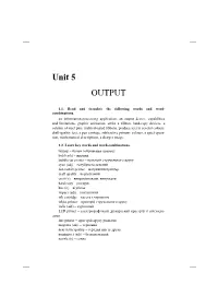 Unit 5 OUTPUT