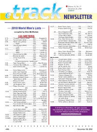 — 2018 World Men's Lists —