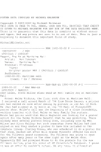 And Add To), Provided That Credit Is Given to Michael Erlewine for Any Use of the Data Enclosed Here