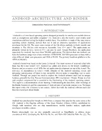 Android Architecture and Binder