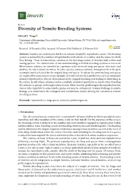 Diversity of Termite Breeding Systems