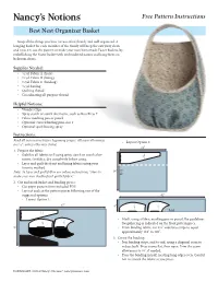 Free Pattern Instructions Best Nest Organizer Basket