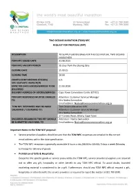 Two Oceans Marathon (Tom) Npc Request for Proposal (Rfp)
