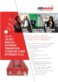 Ab405™: Abonair’S Leading Technology Including Bi-Directional Algorithm the Best for Professional Performance