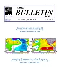 CMOS Bulletin SCMO Volume 44 No. 1 February 2016