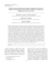 Marine Dispersal Determines the Genetic Population Structure of Migratory Stream Fauna of Puerto Rico: Evidence for Island-Scale Population Recovery Processes