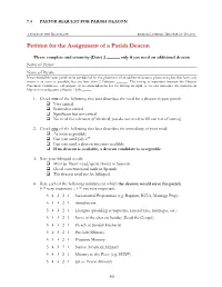 Petition for the Assignment of a Parish Deacon