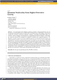 Quantum Nonlocality from Higher-Derivative Gravity