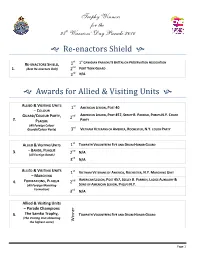 Re-Enactors Shield Awards for Allied & Visiting Units