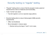 Security Testing Vs “Regular” Testing