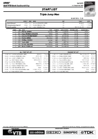 START LIST Triple Jump Men
