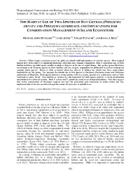 The Habitat Use of Two Species of Day Geckos (Phelsuma Ornata and Phelsuma Guimbeaui) and Implications for Conservation Management in Island Ecosystems