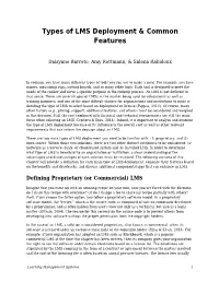 Types of LMS Deployment & Common Features