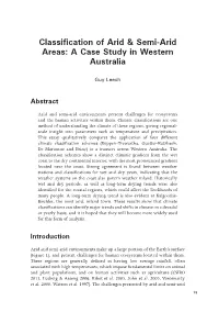 Classification of Arid & Semi-Arid Areas