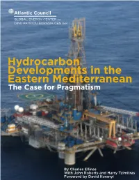 Hydrocarbon Developments in the Eastern Mediterranean the Case for Pragmatism