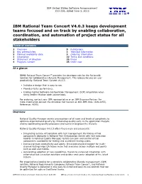 IBM Rational Team Concert V4.0.3 Keeps Development Teams Focused