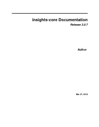 Insights-Core Documentation Release 3.0.7