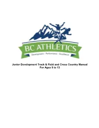 Junior Development Track & Field and Cross Country Manual for Ages 9