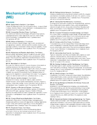 Mechanical Engineering (ME) 1