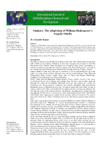 Omkara: the Adaptation of William Shakespeare's Tragedy Othello