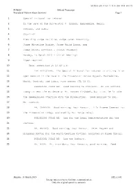 Public Transcript of the Hearing Held on 16 March 2015 in the Case Of