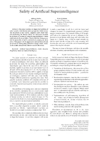 Safety of Artificial Superintelligence