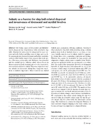 Salinity As a Barrier for Ship Hull-Related Dispersal And