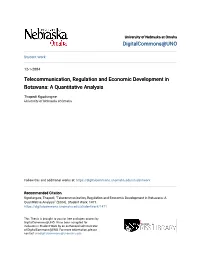 Telecommunication, Regulation and Economic Development in Botswana: a Quantitative Analysis