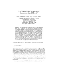 A Theory of Fault Recovery for Component-Based Models⋆