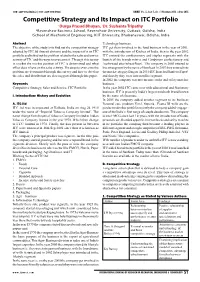 Competitive Strategy and Its Impact on ITC Portfolio 1Durga Prasad Bhuyan, 2Dr