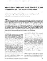 High-Throughput Sequencing of Human Plasma RNA by Using Thermostable Group II Intron Reverse Transcriptases