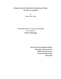 Refugee Community Organisations Working in Partnership: the Quest for Recognition