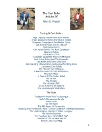 The Cast Bullet Articles of Glen E. Fryxell