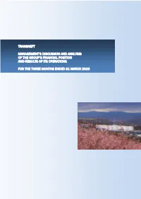 Transneft Management's Discussion and Analysis Of