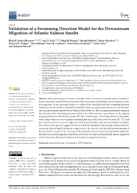 Validation of a Swimming Direction Model for the Downstream Migration of Atlantic Salmon Smolts