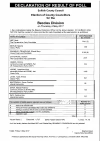 Waveney Declaration of Results 2017