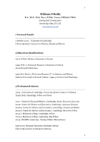 William O'reilly CV