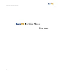 Easeus Partition Master User Guide