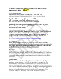 Indigenous Community Planning: Ways of Being, Knowing and Doing DRAFT