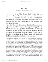 Rule XX- Voting and Quorum Calls