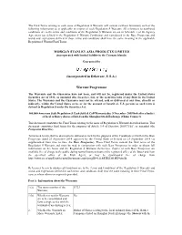 The Final Terms Relating to Each Issue of Regulation S Warrants Will Contain