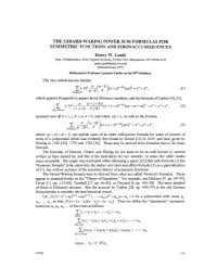 The Girard–Waring Power Sum Formulas for Symmetric Functions