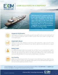 Exim Solutions in a Snapshot