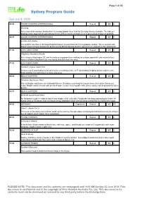Sydney Program Guide