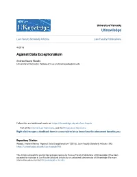 Against Data Exceptionalism