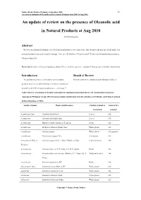 An Update of Review on the Presence of Oleanolic Acid in Natural Products at Aug 2010