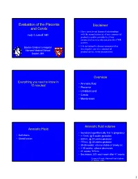 Evaluation of the Placenta and Cervix