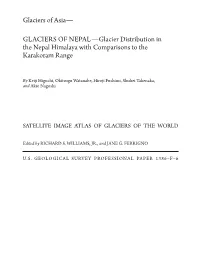 GLACIERS of NEPAL—Glacier Distribution in the Nepal Himalaya with Comparisons to the Karakoram Range