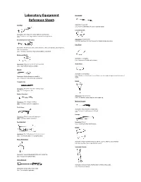 Laboratory Equipment Reference Sheet
